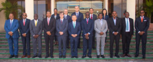 PM Drew with other officials at the 107th Meeting of ECCB Monetary Council