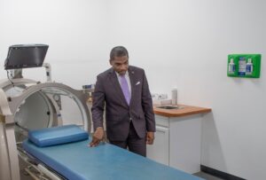 PM Drew while examining the Hyperbaric Chambers at CDA Technical Institute 