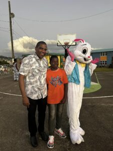 Prime Minister Drew enjoying the Easter Egg Hunt with the kids 