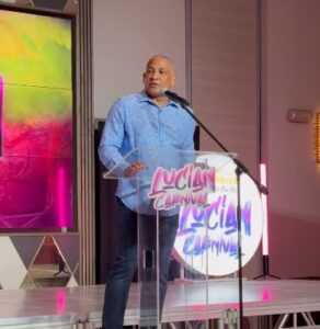 Deputy Prime Minister Dr Ernest Hilaire at the Media Launch of Saint Lucia Carnival 2024